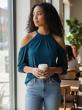 Loft Cold Shoulder Top